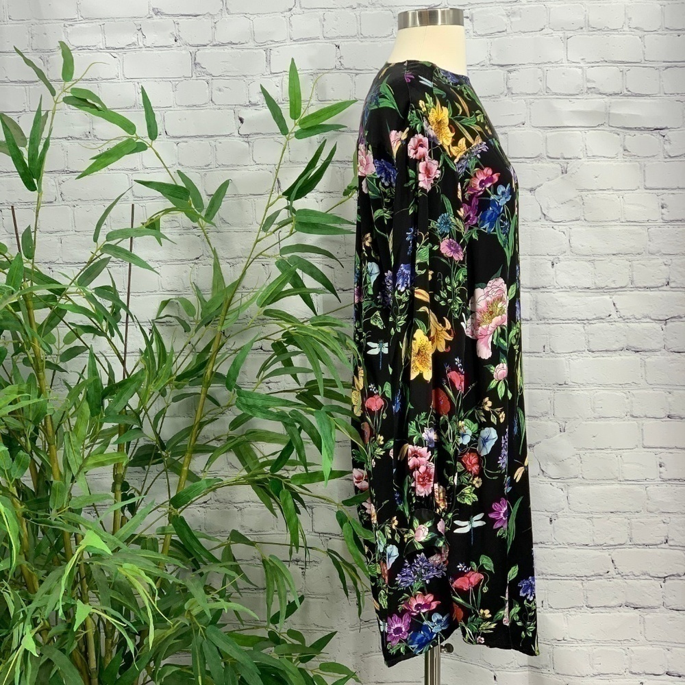 🎉H&M Black w/ Floral Pattern Long Sleeve Dress - Picture 2 of 7
